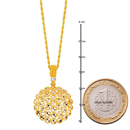 14K Yellow Gold Harem 3-Piece Cubic Zirconia Jewelry Set