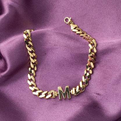 14K Yellow Gold Initial Bracelet
