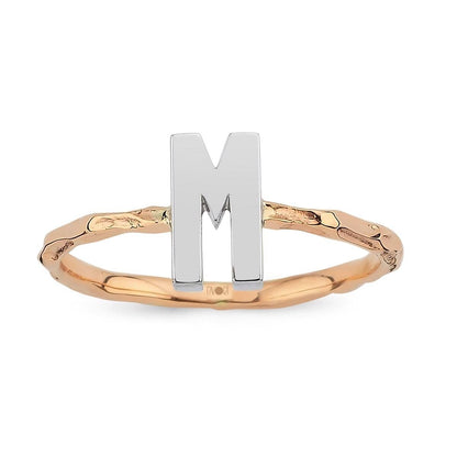 14K Rose Gold Initial Ring