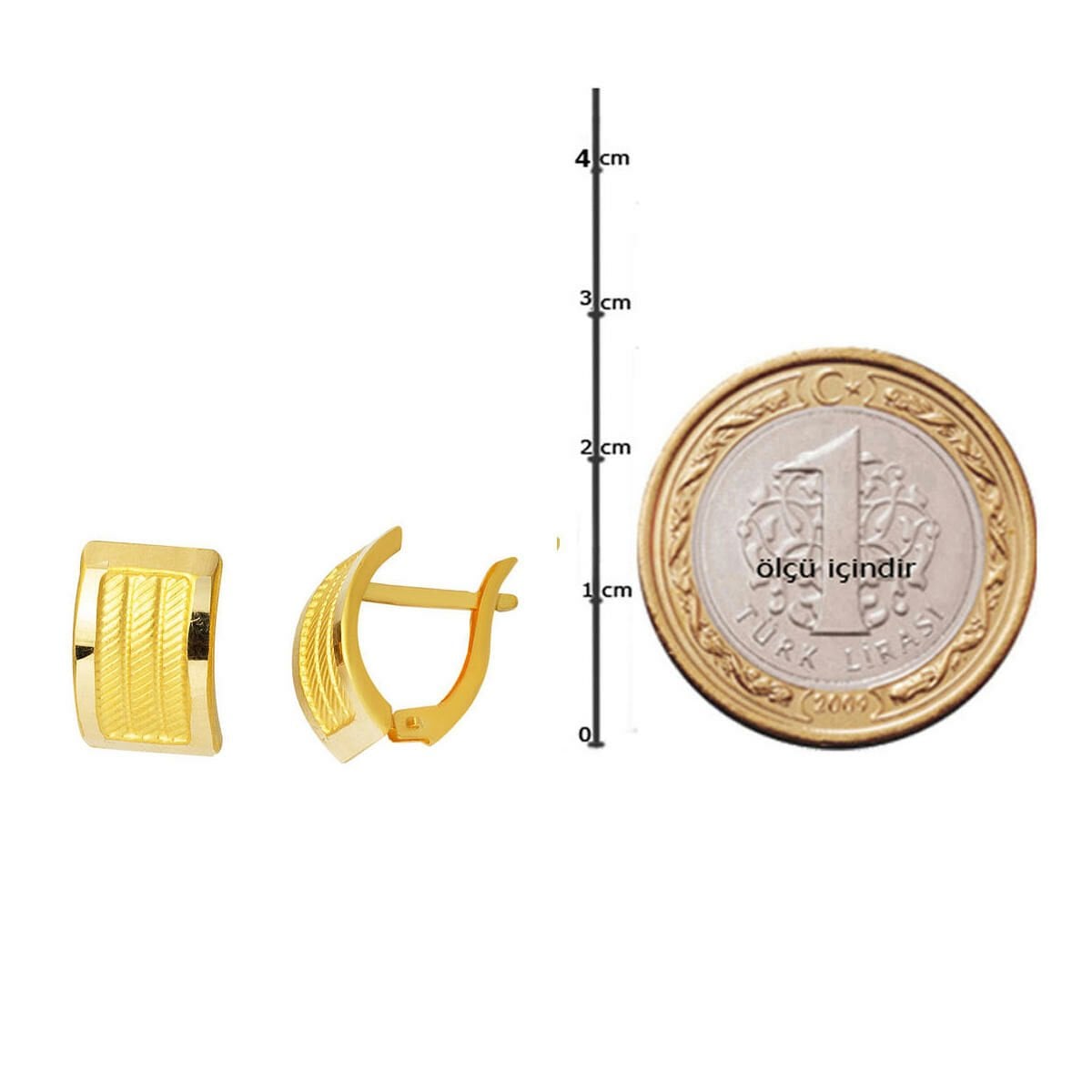 14K Yellow Gold Mesh Earrings