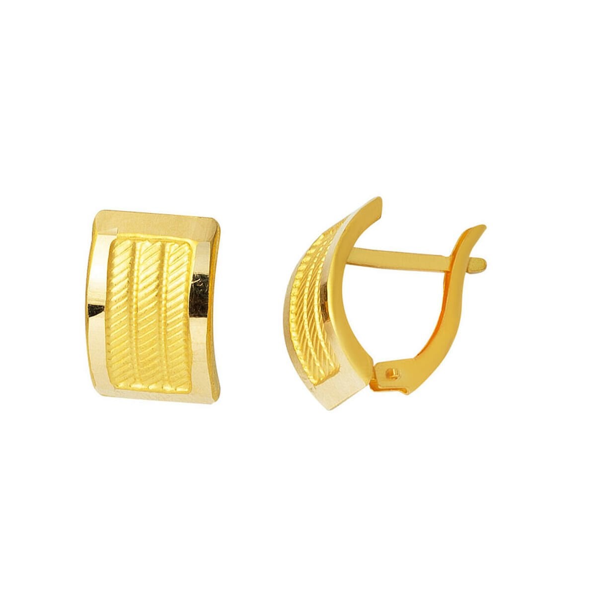 14K Yellow Gold Mesh Earrings
