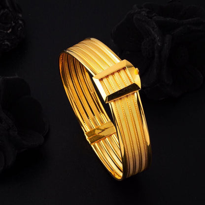 22K Yellow Gold Mesh Hinged Cuff Bangle (21.72 g)