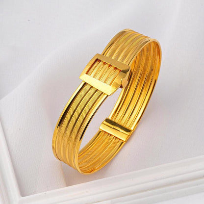 22K Yellow Gold Mesh Hinged Cuff Bangle (21.72 g)