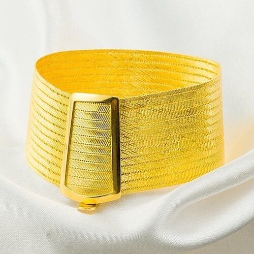 Sterling Silver Yellow Gold Plated 13 Row Trabzon Mesh Bangle