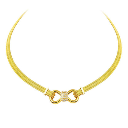 22K Yellow Gold Mesh Collar Necklace & Bracelet Set (29 g)