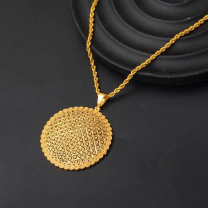 22K Yellow Gold Mesh Design Chain Necklace