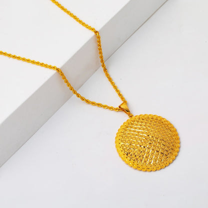 22K Yellow Gold Mesh Design Chain Necklace