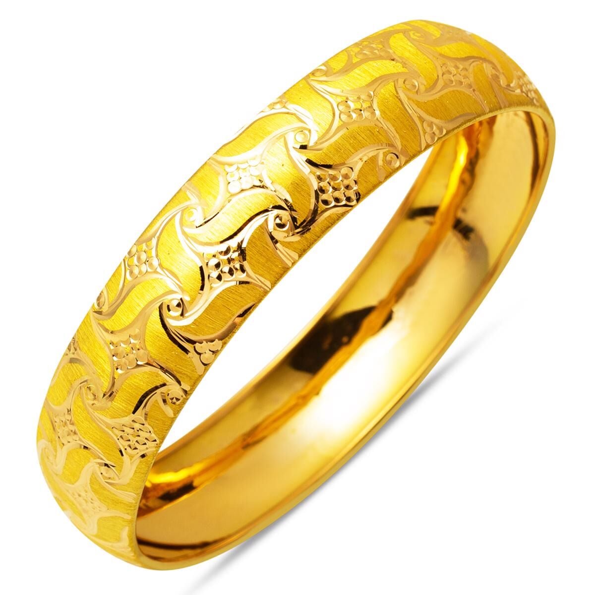 22K Yellow Gold Life Flower Bangle