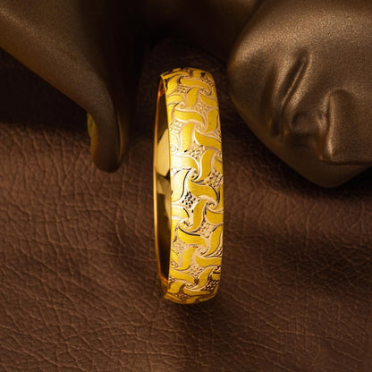 22K Yellow Gold Life Flower Bangle