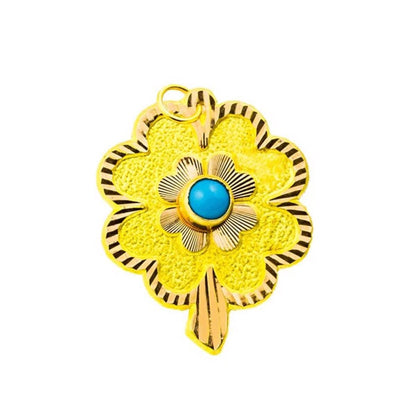 14K Yellow Gold Gift Mashallah Bead Pendant