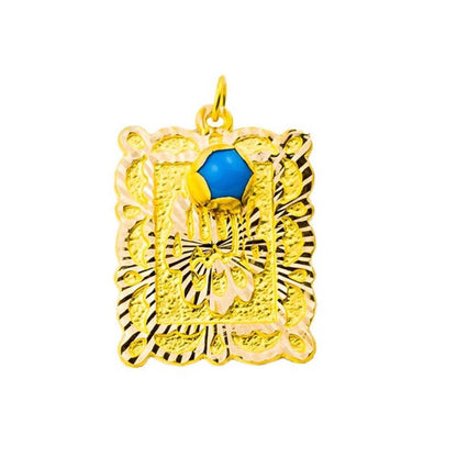 14K Yellow Gold Gift Mashallah Bead Pendant