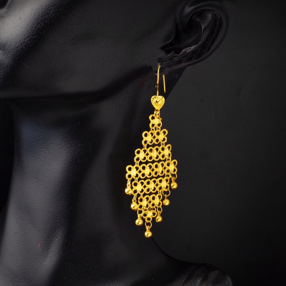 14K Yellow Gold Indian Style Earrings (4.5 g)
