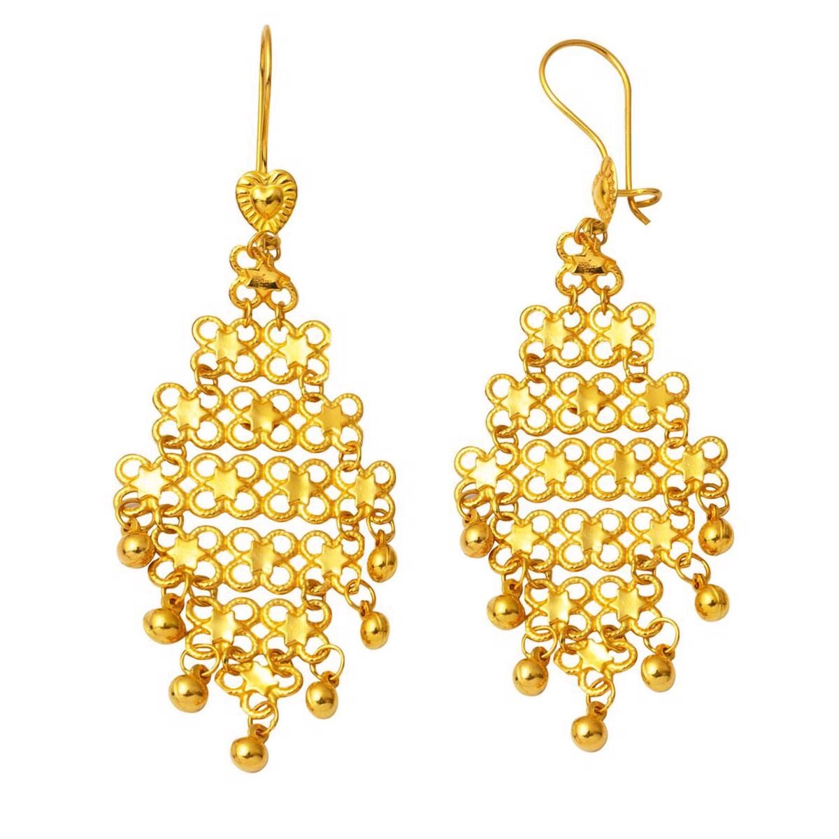 14K Yellow Gold Indian Style Earrings (4.5 g)