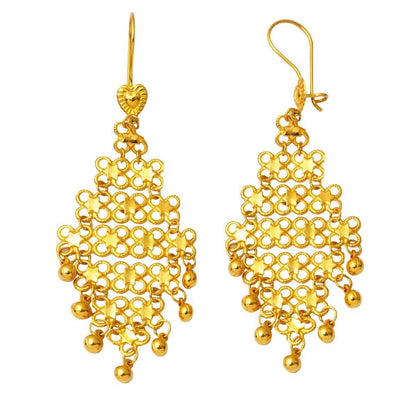 14K Yellow Gold Indian Style Earrings (4.5 g)