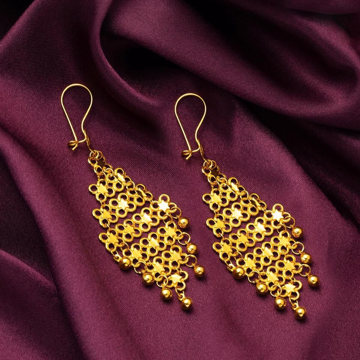 14K Yellow Gold Indian Style Earrings (4.5 g)