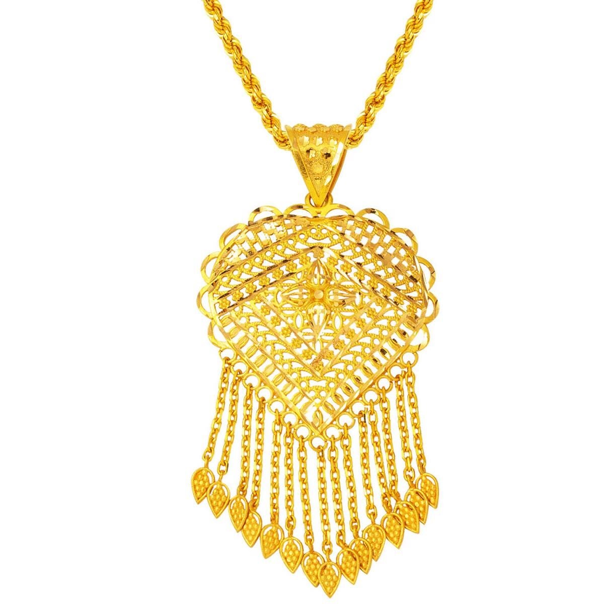 22K Yellow Gold Indian Style Necklace