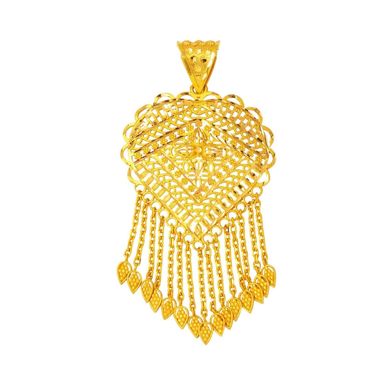 22K Yellow Gold Indian Style Necklace