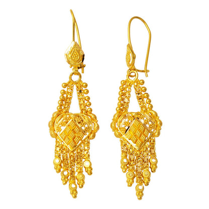 22K Yellow Gold Indian Style Earrings (8.7 g)