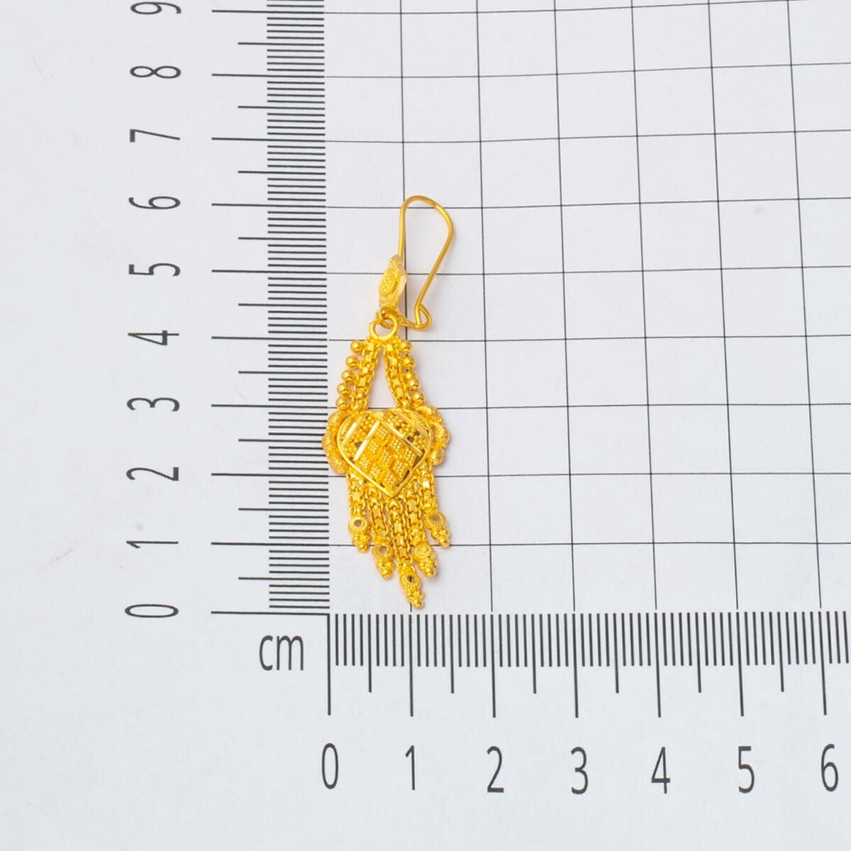 22K Yellow Gold Indian Style Earrings (8.7 g)