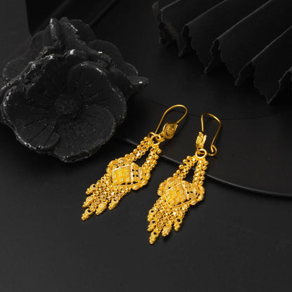 22K Yellow Gold Indian Style Earrings (8.7 g)