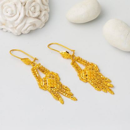 22K Yellow Gold Indian Style Earrings (8.7 g)
