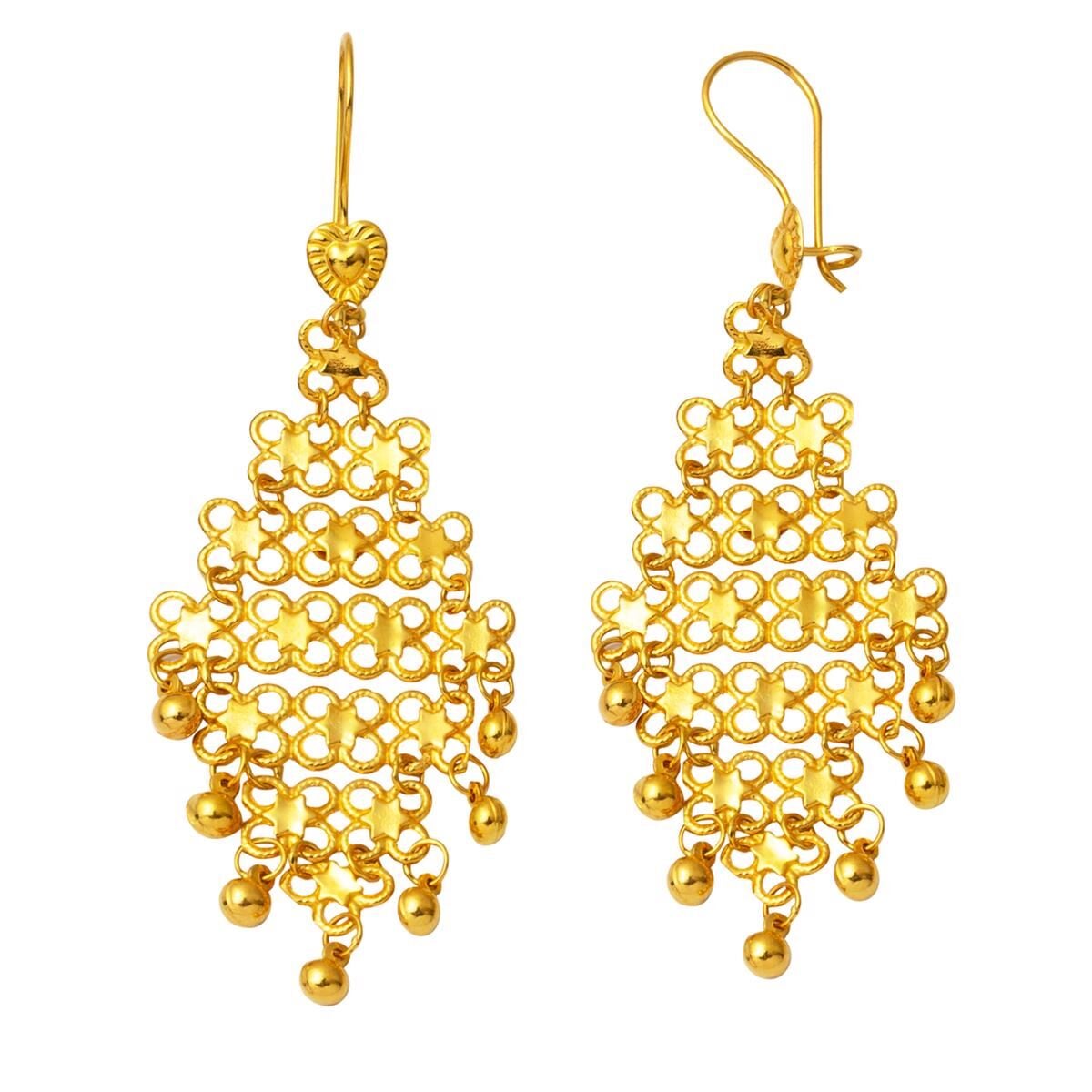 22K Yellow Gold Indian Style Infinity Earrings