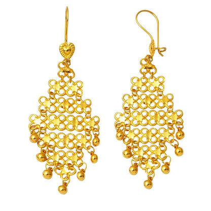 22K Yellow Gold Indian Style Infinity Earrings