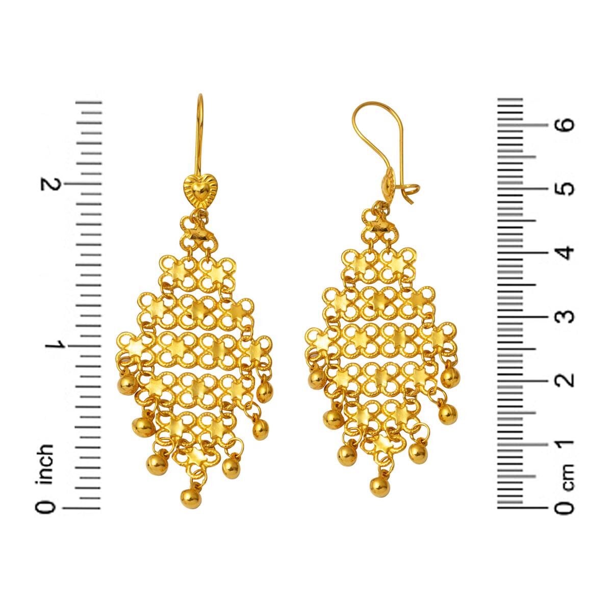 22K Yellow Gold Indian Style Infinity Earrings