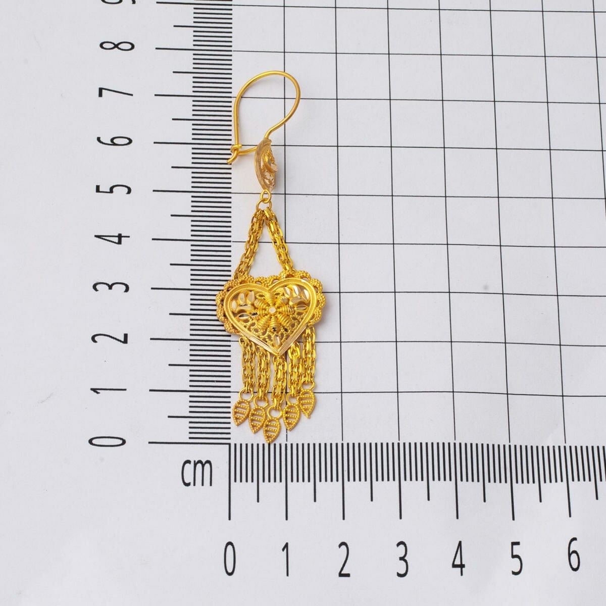 14K Yellow Gold Indian Style Star Earrings
