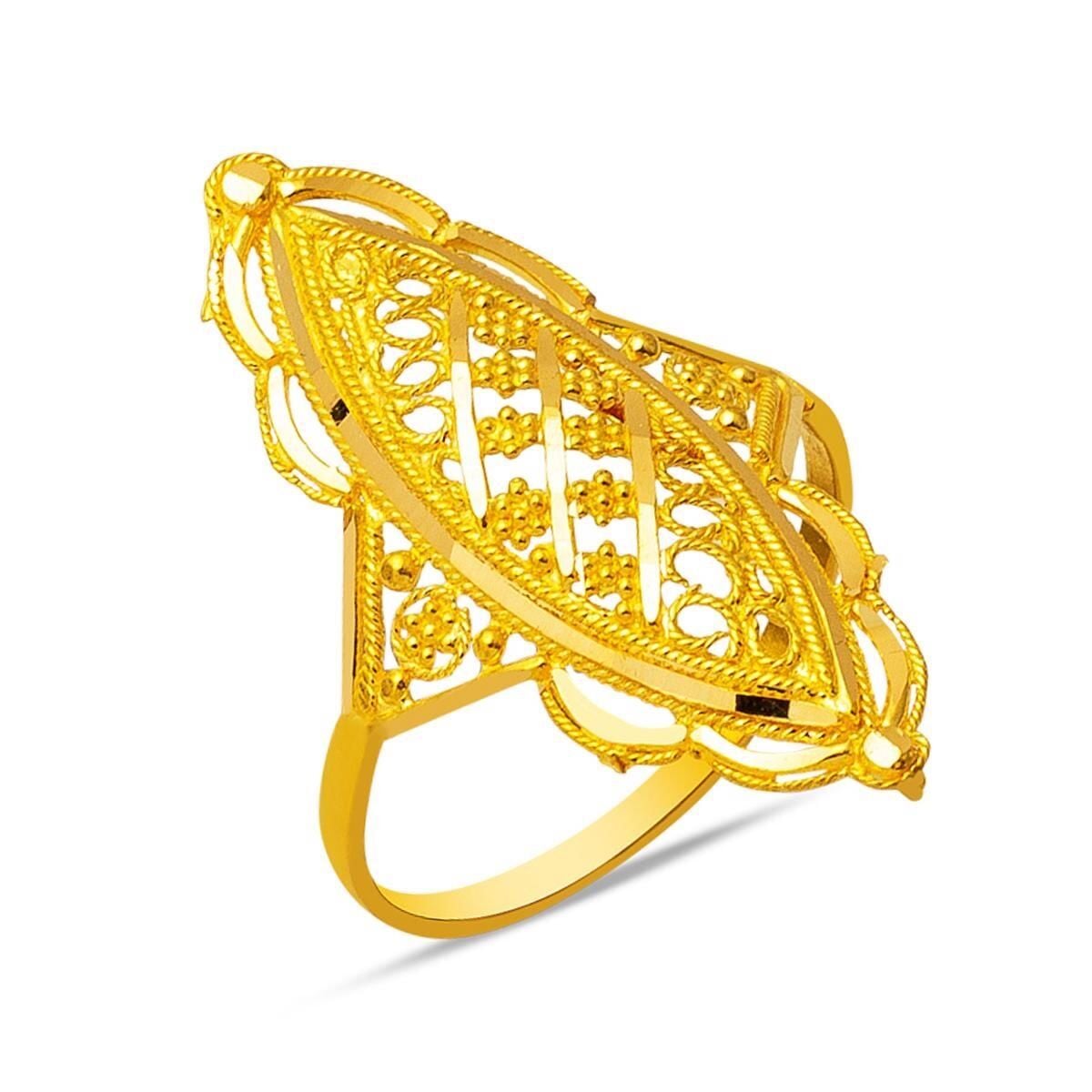 22K Yellow Gold Indian Style Ring (3.71 g)
