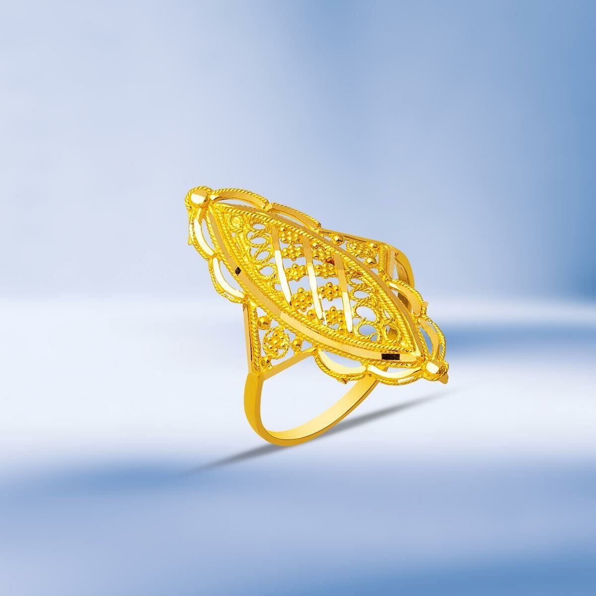 22K Yellow Gold Indian Style Ring (3.71 g)