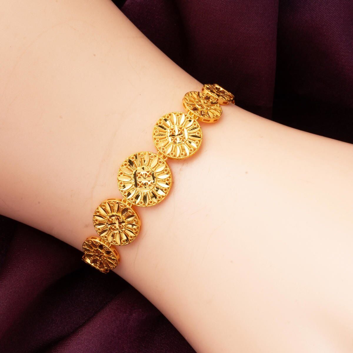 22K Yellow Gold Hittite Flower of Life Bracelet