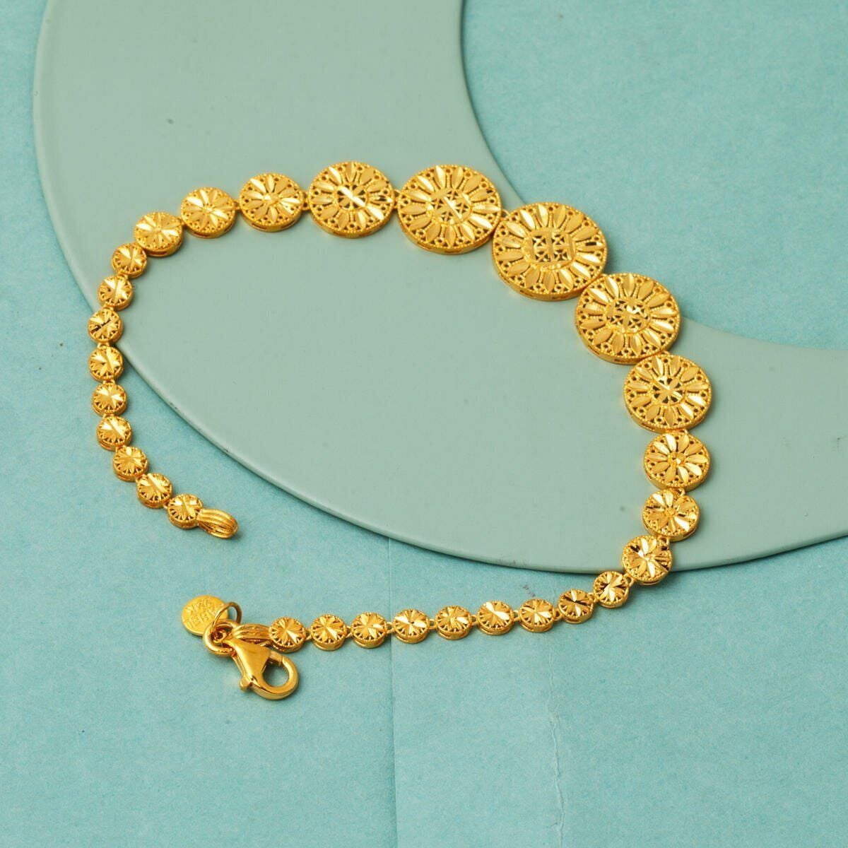 22K Yellow Gold Hittite Flower of Life Bracelet