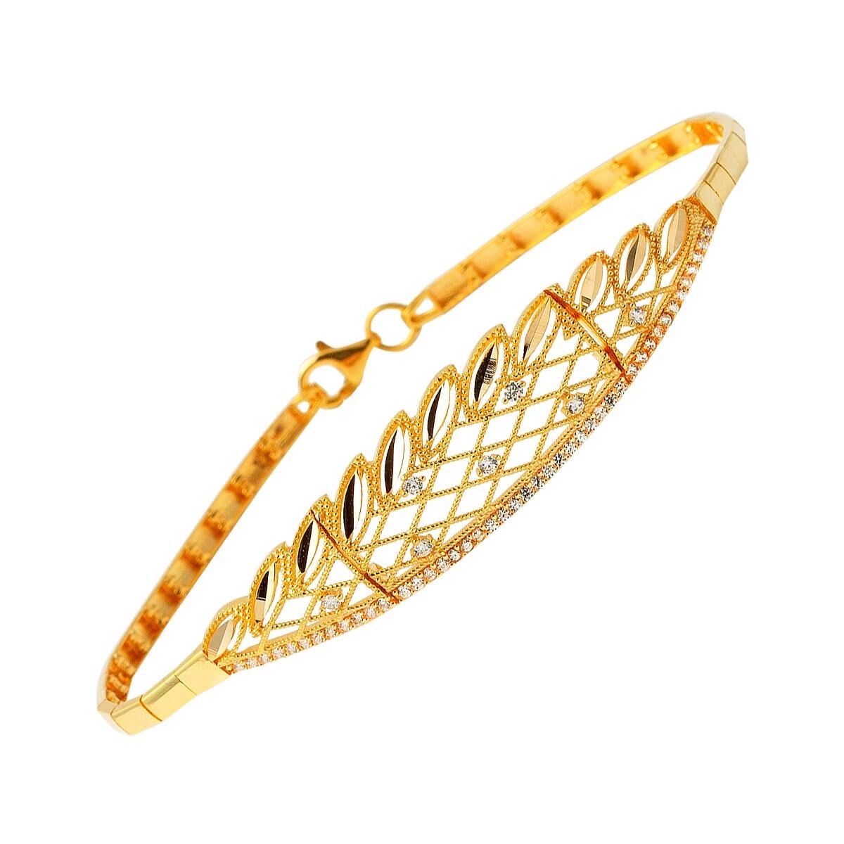 22K Yellow Gold Holiday Cubic Zirconia Bracelet