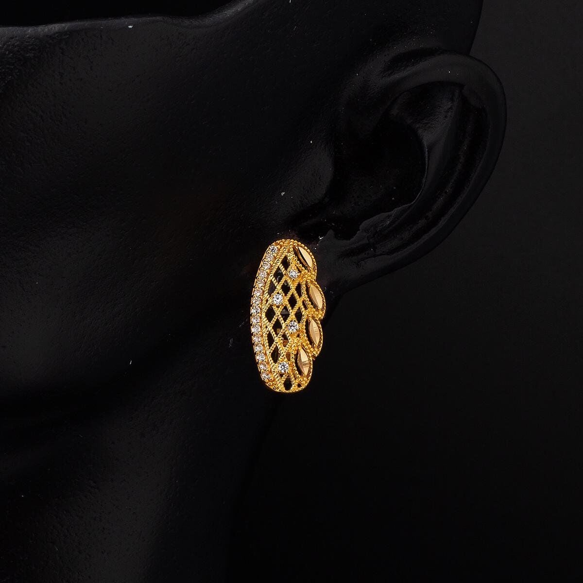 22K Yellow Gold Holiday Cubic Zirconia Earrings