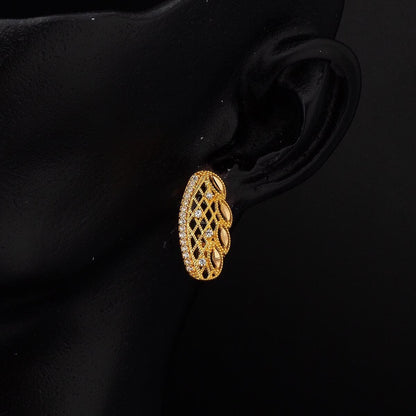 22K Yellow Gold Holiday Cubic Zirconia Earrings