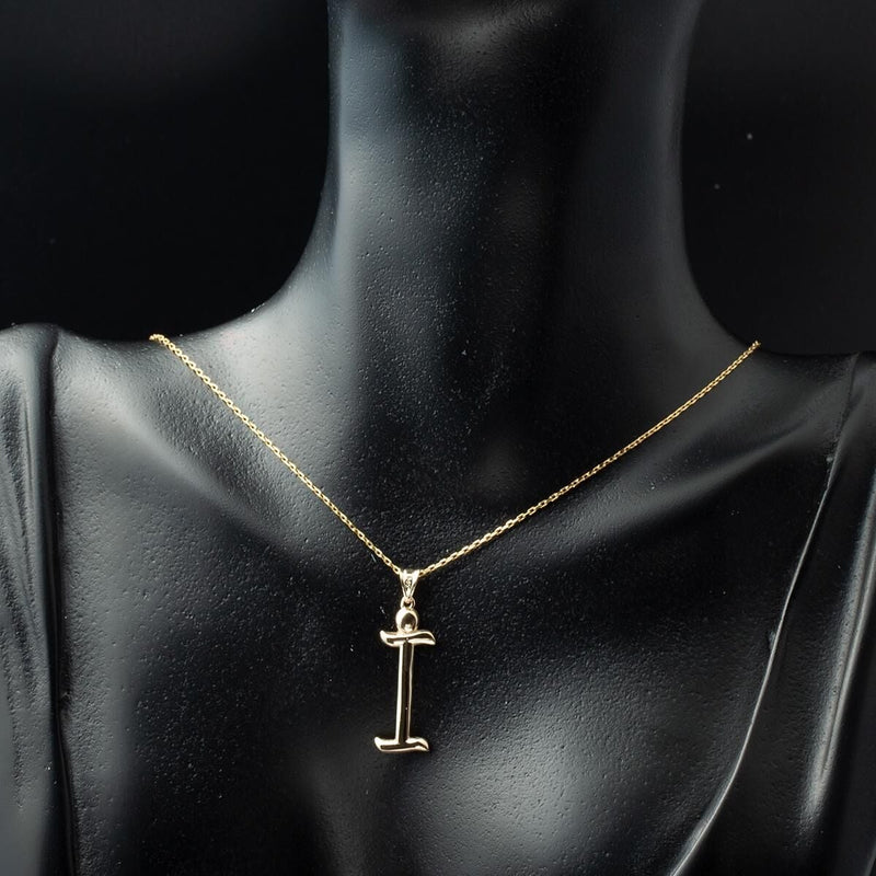 14K Yellow Gold I Initial Necklace (2.15 g)