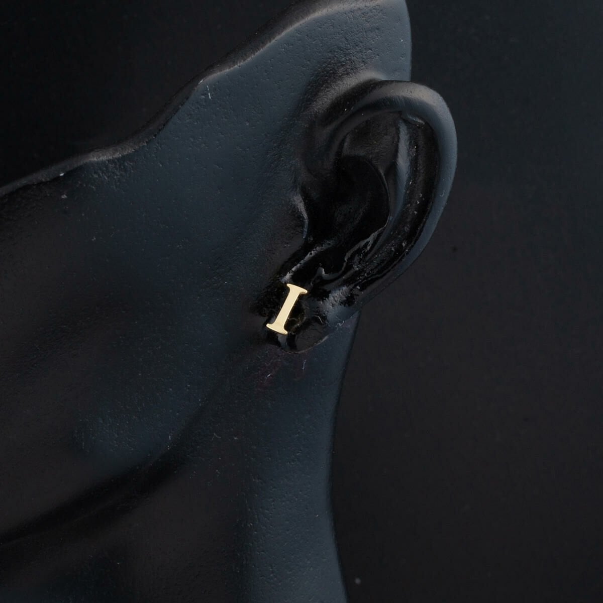 14K Yellow Gold Minimalist Initial I Earrings