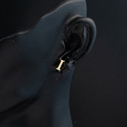 14K Yellow Gold Minimalist Initial I Earrings