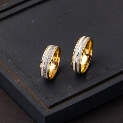 14K Yellow Gold Puffed Interior Men's Wedding Band