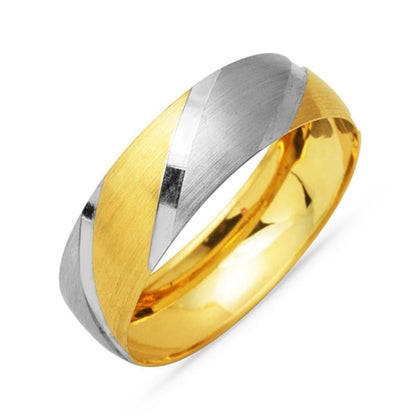 14K Yellow Gold Two-Tone Men's Wedding Band (2 g)