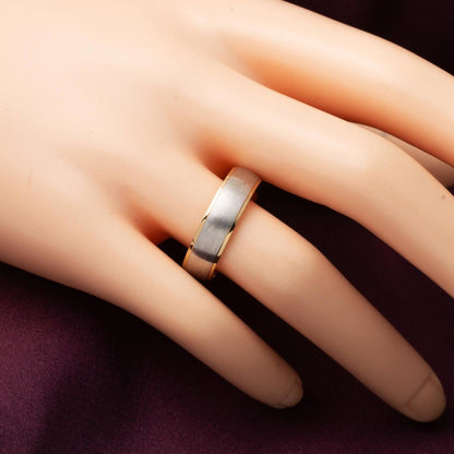 14K Yellow Gold Two-Tone Men's Wedding Band Ring (4 g)