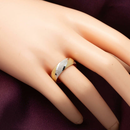 14K Yellow Gold Two-Tone Single Women's Wedding Band