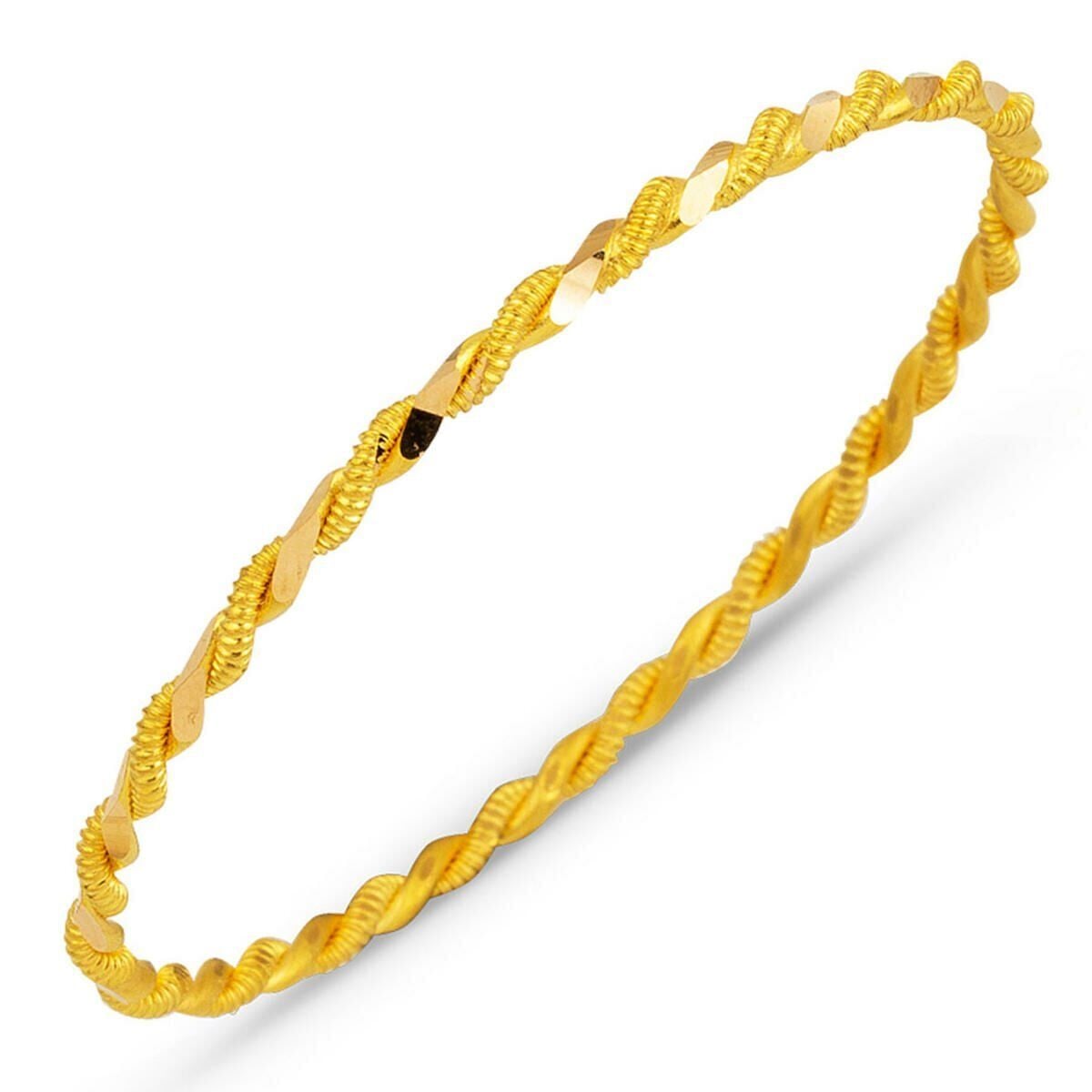 22K Yellow Gold Double Twisted Bangle (11 g)