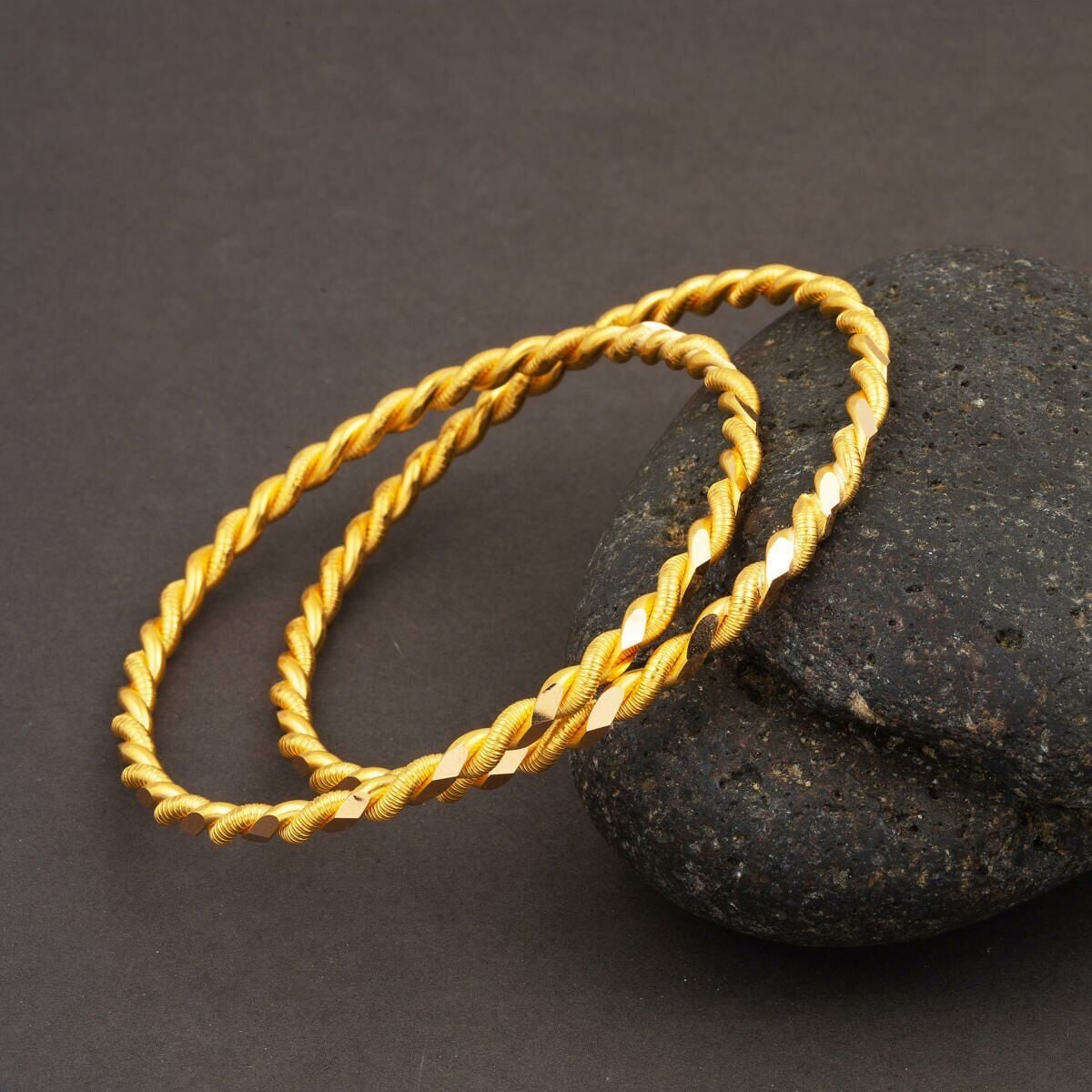 22K Yellow Gold Double Twisted Bangle (16 g)