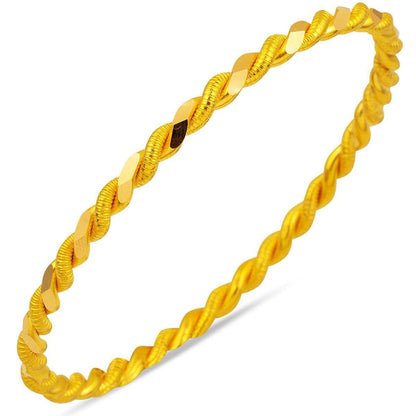 22K Yellow Gold Double Twisted Bangle (18 g)