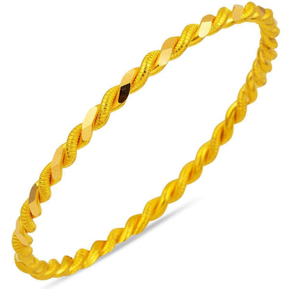 22K Yellow Gold Double Twisted Bangle (19 g)