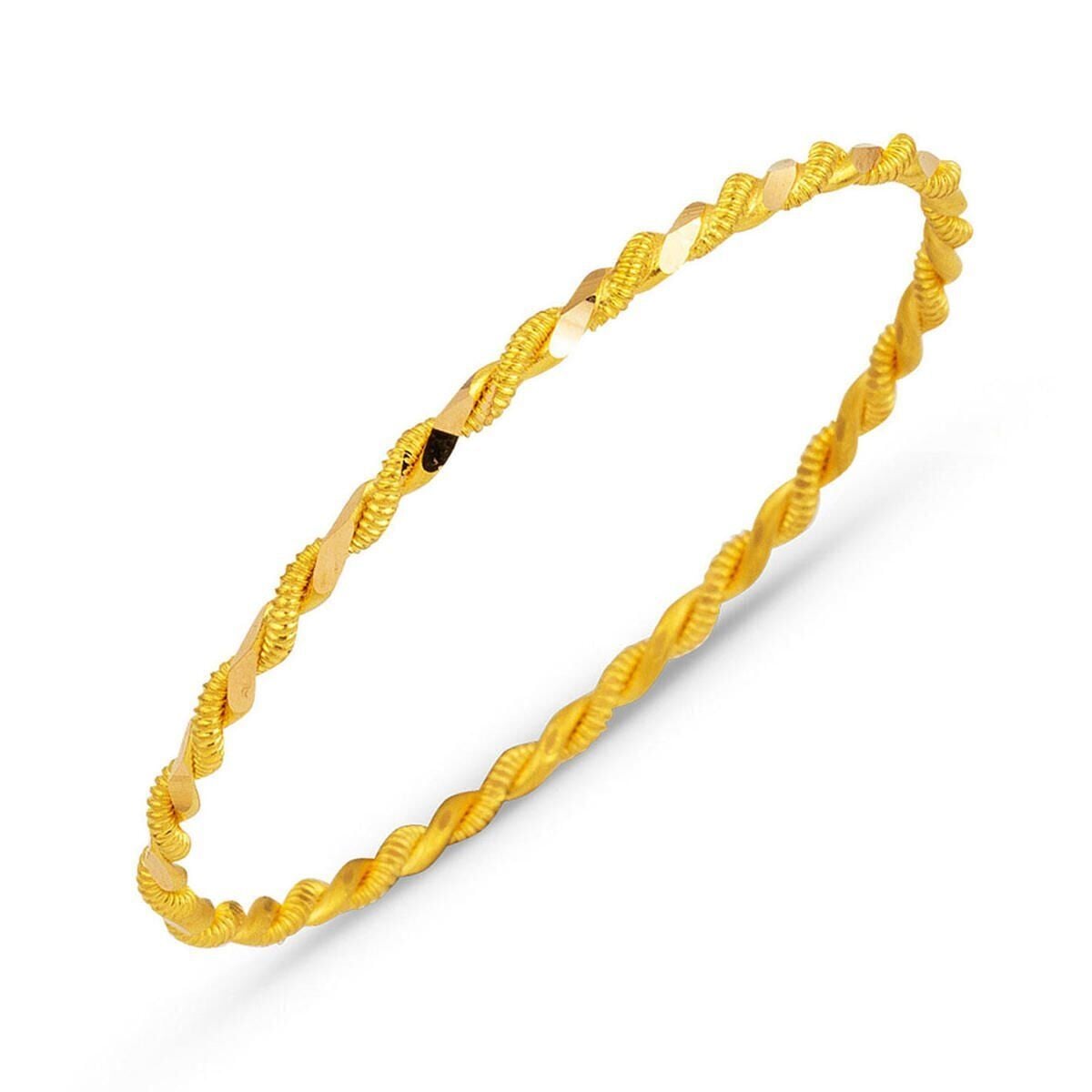 22K Yellow Gold Double Twisted Children's Bangle