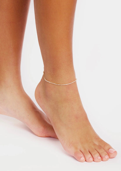 4.0 ct. tw. Classic Four-Prong Natural Diamond Tennis Anklet Bracelet in 18K White Gold