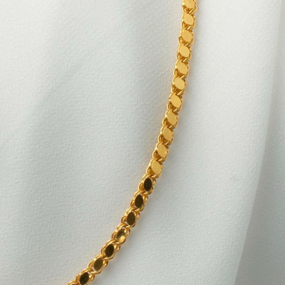 14K Yellow Gold Thin Sequin Chain Necklace
